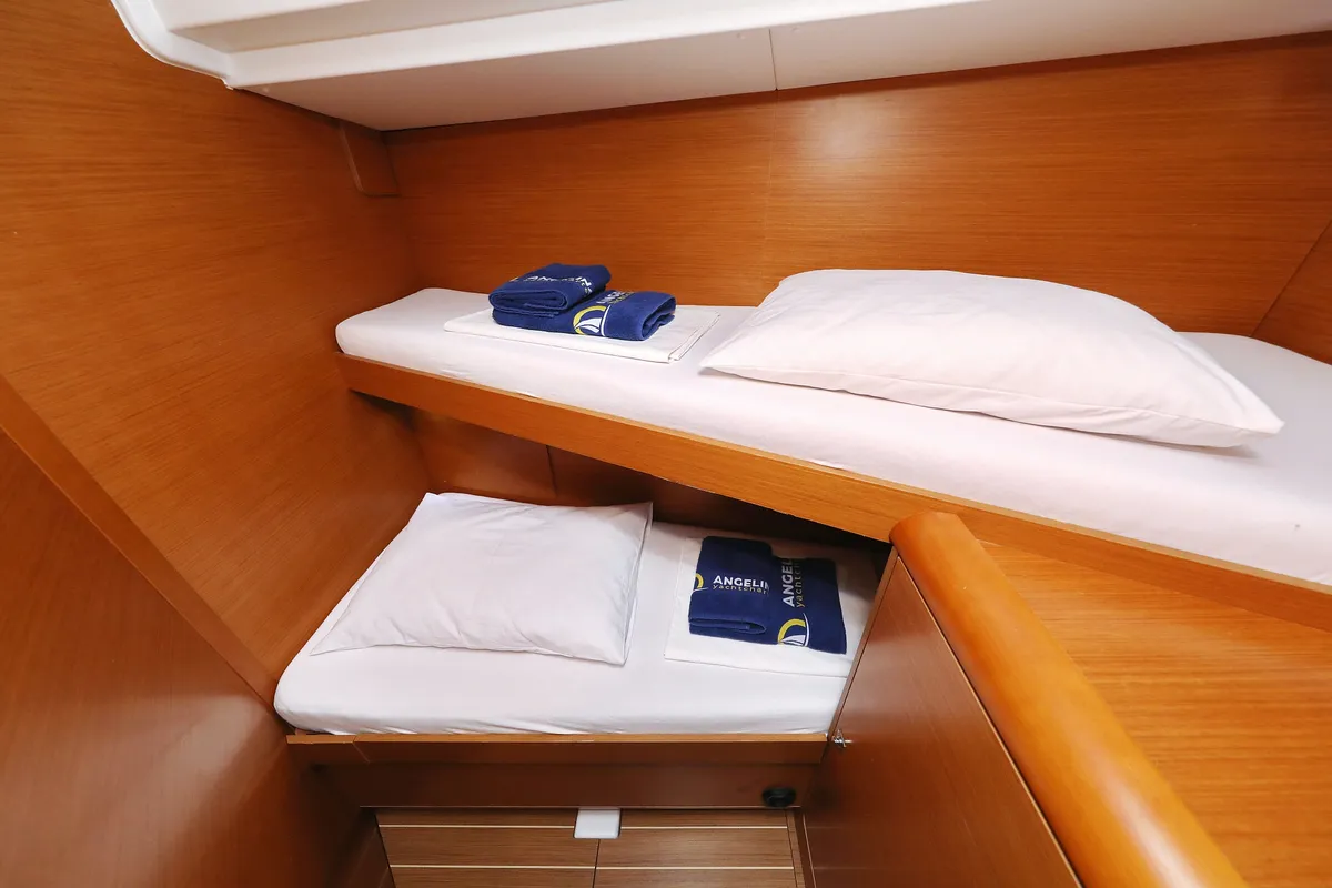 Cabin on Malin, a Jeanneau Sun Odyssey 439 sailboat at Grad Vodice, Croatia