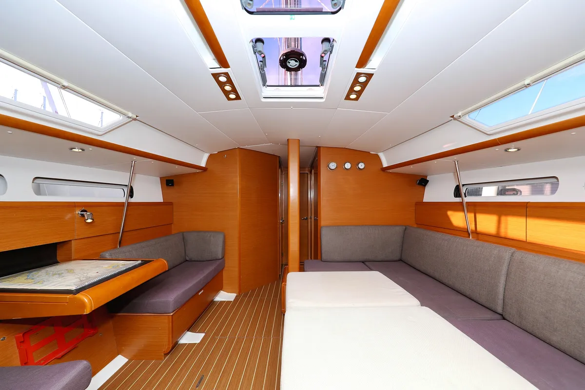 Salon of Malin, a Jeanneau Sun Odyssey 439 sailboat at Grad Vodice, Croatia