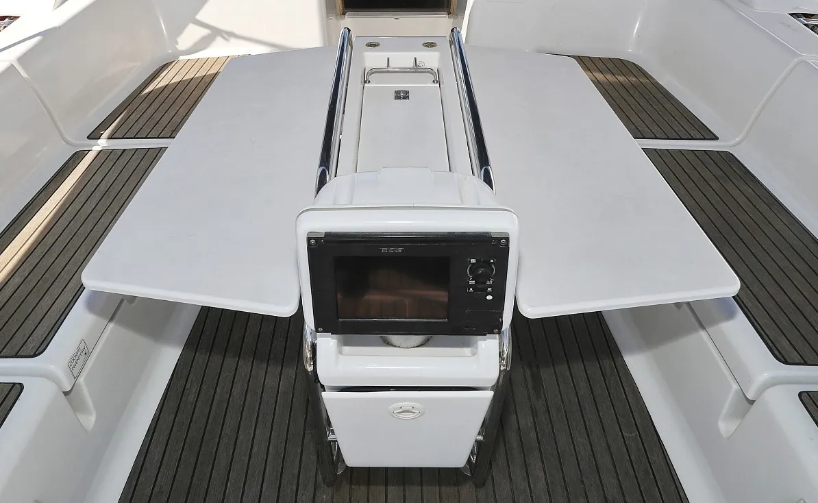 Deck of Malin, a Jeanneau Sun Odyssey 439 sailboat at Grad Vodice, Croatia