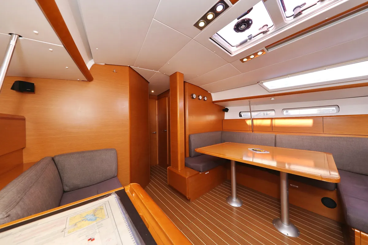 Salon of Malin, a Jeanneau Sun Odyssey 439 sailboat at Grad Vodice, Croatia