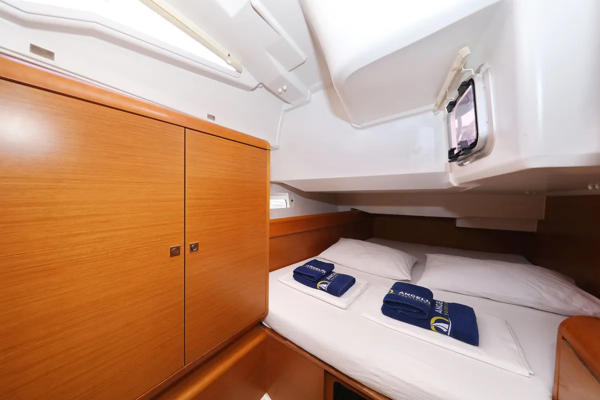 Cabin on Malin, a Jeanneau Sun Odyssey 439 sailboat at Grad Vodice, Croatia