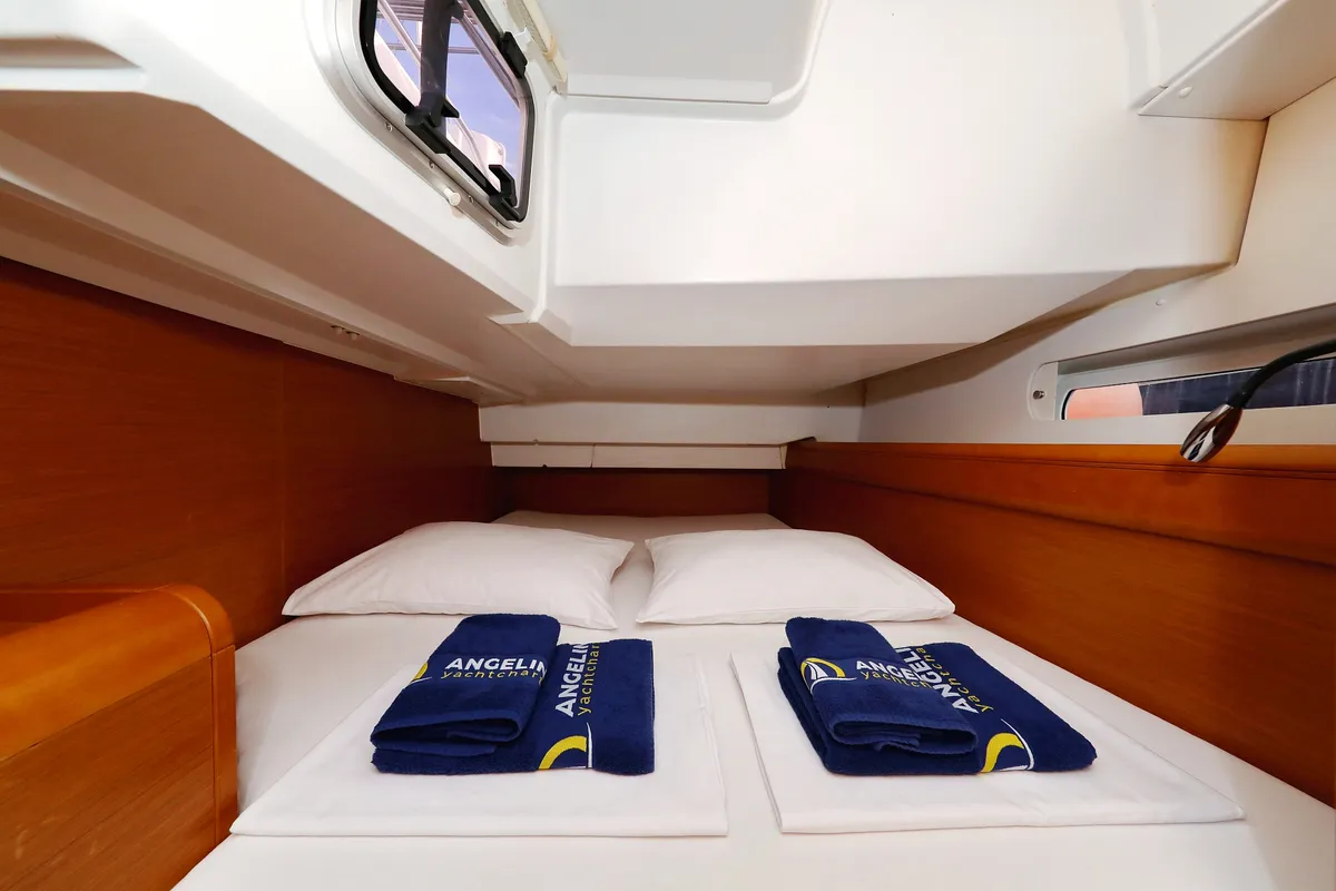 Cabin on Malin, a Jeanneau Sun Odyssey 439 sailboat at Grad Vodice, Croatia