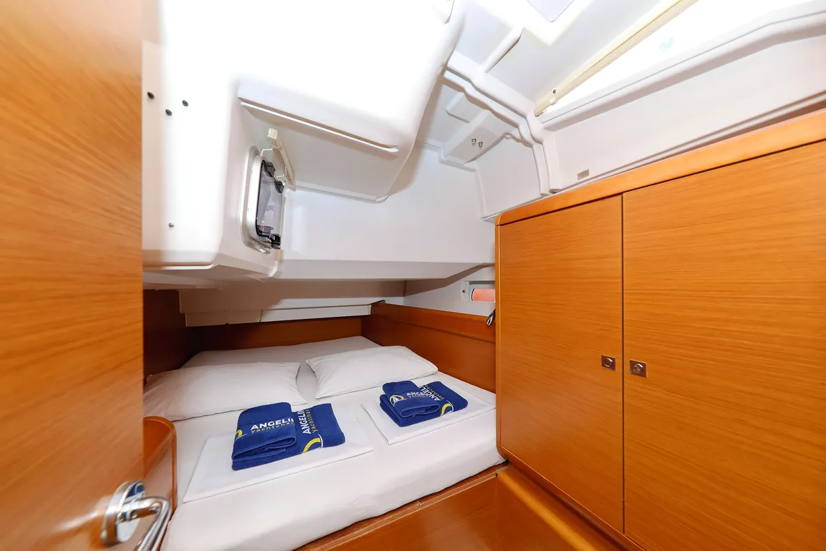 Cabin on Malin, a Jeanneau Sun Odyssey 439 sailboat at Grad Vodice, Croatia