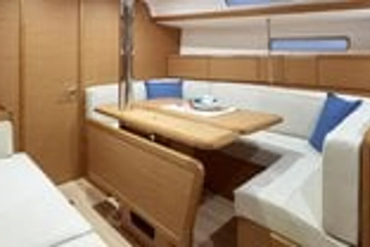 Salon of Sunsail 38 Classic, a Jeanneau Sun Odyssey 389 sailboat at Municipal Unit of Lefkada, Greece