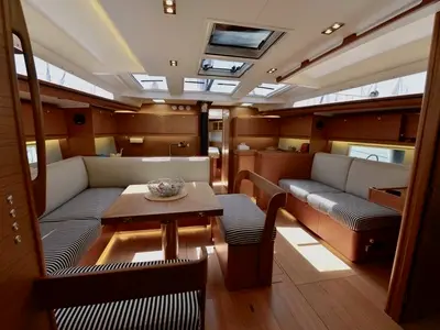 Salon of Santa Maria Novella, a Dufour 520 GL - 4. cab sailboat at Cecina, Italy