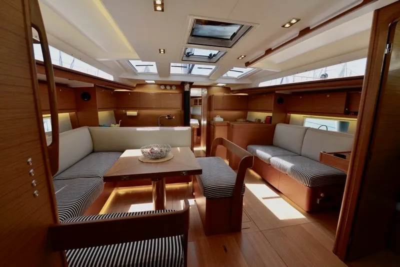 Salon of Santa Maria Novella, a Dufour 520 GL - 4. cab sailboat at Cecina, Italy