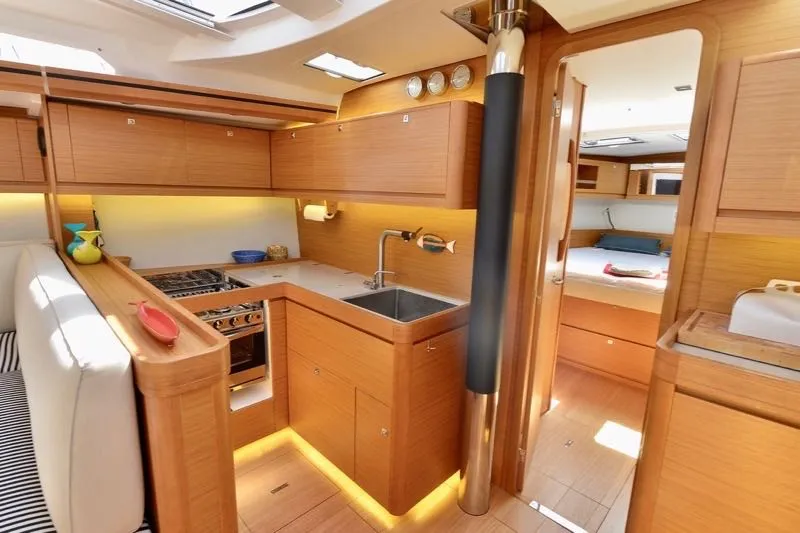 Galley of Santa Maria Novella, a Dufour 520 GL - 4. cab sailboat at Cecina, Italy