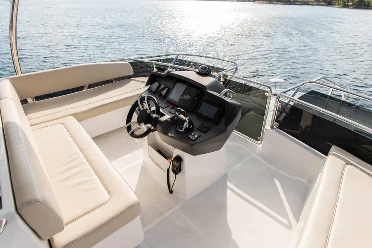 Cockpit of Adriatic Z, a Aquila 44 catamaran at Grad Šibenik, Croatia