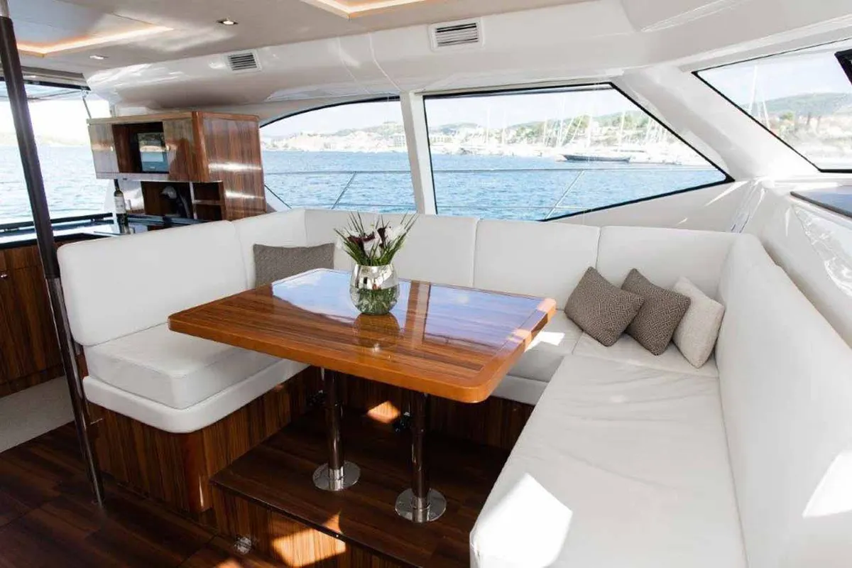 Salon of Adriatic Z, a Aquila 44 catamaran at Grad Šibenik, Croatia