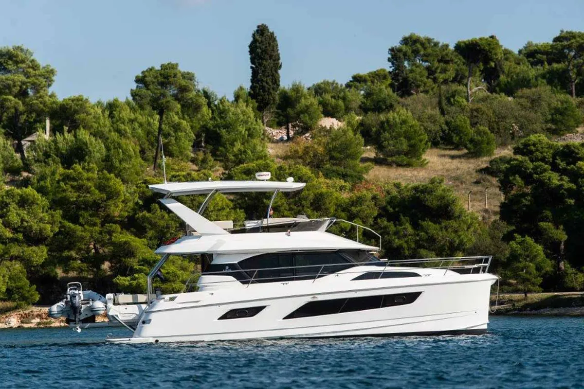 Exterior view of Adriatic Z, a Aquila 44 catamaran at Grad Šibenik, Croatia