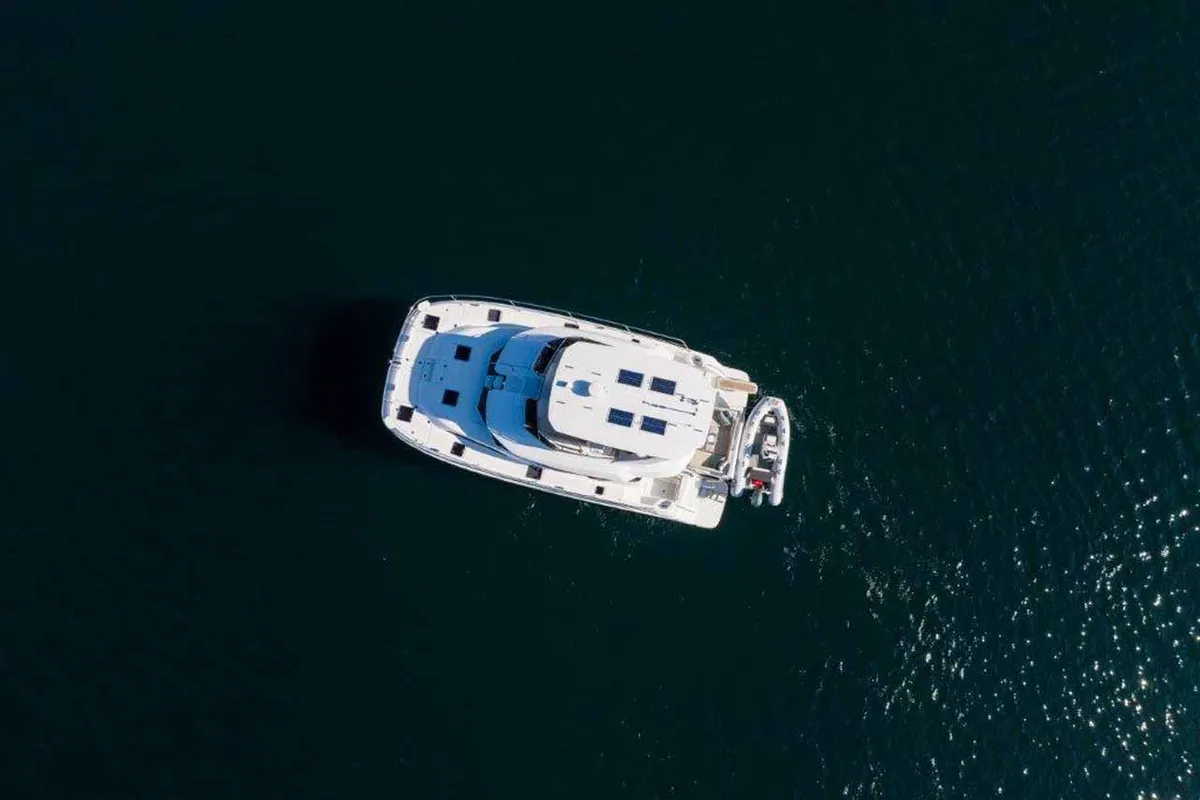 Exterior view of Adriatic Z, a Aquila 44 catamaran at Grad Šibenik, Croatia