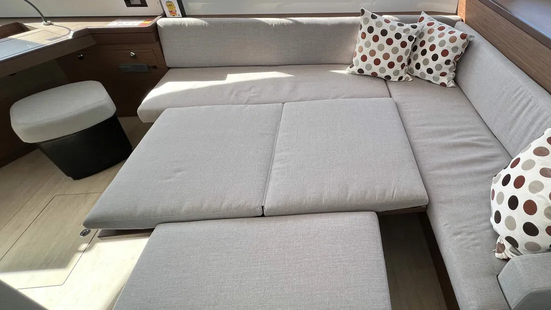 Salon of Voyager, a Lagoon 46 catamaran at Palma de Mallorca, Spain