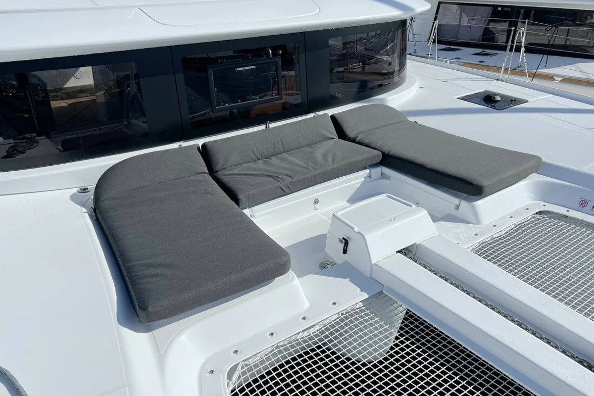 Deck of Voyager, a Lagoon 46 catamaran at Palma de Mallorca, Spain