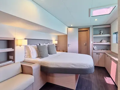 Cabin on ALMA, a Fountaine Pajot Samana 59 catamaran at Athens, Greece