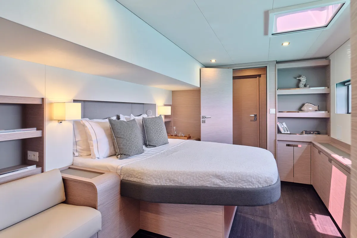 Cabin on ALMA, a Fountaine Pajot Samana 59 catamaran at Athens, Greece