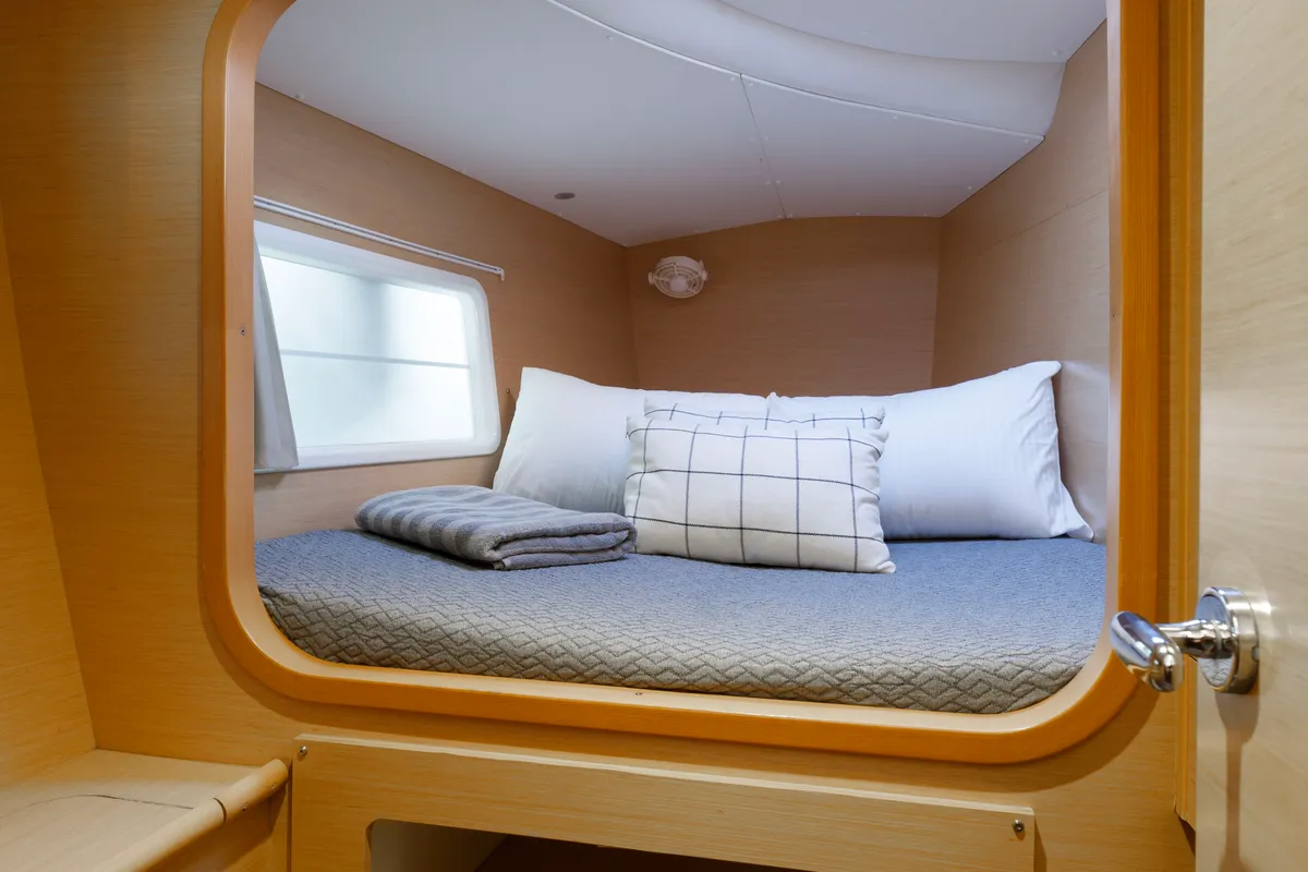 Cabin on Astra, a Lagoon 380 S2 catamaran at Kos, Greece