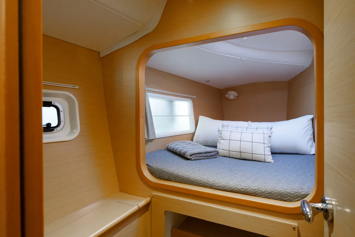 Cabin on Astra, a Lagoon 380 S2 catamaran at Kos, Greece