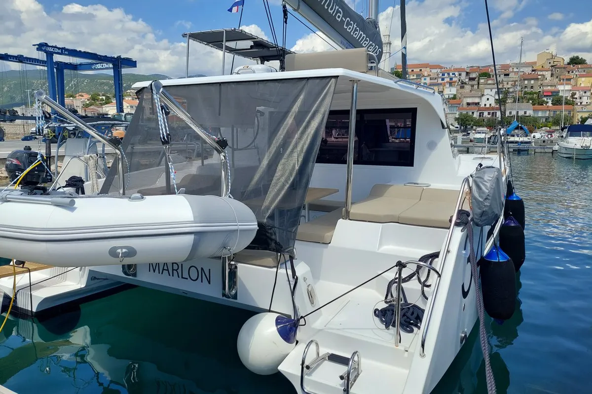 Marlon, a Aventura 34 catamaran at Grad Biograd na Moru, Croatia