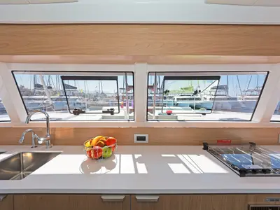 Galley of Marie, a Bali Catsmart catamaran at Volos, Greece