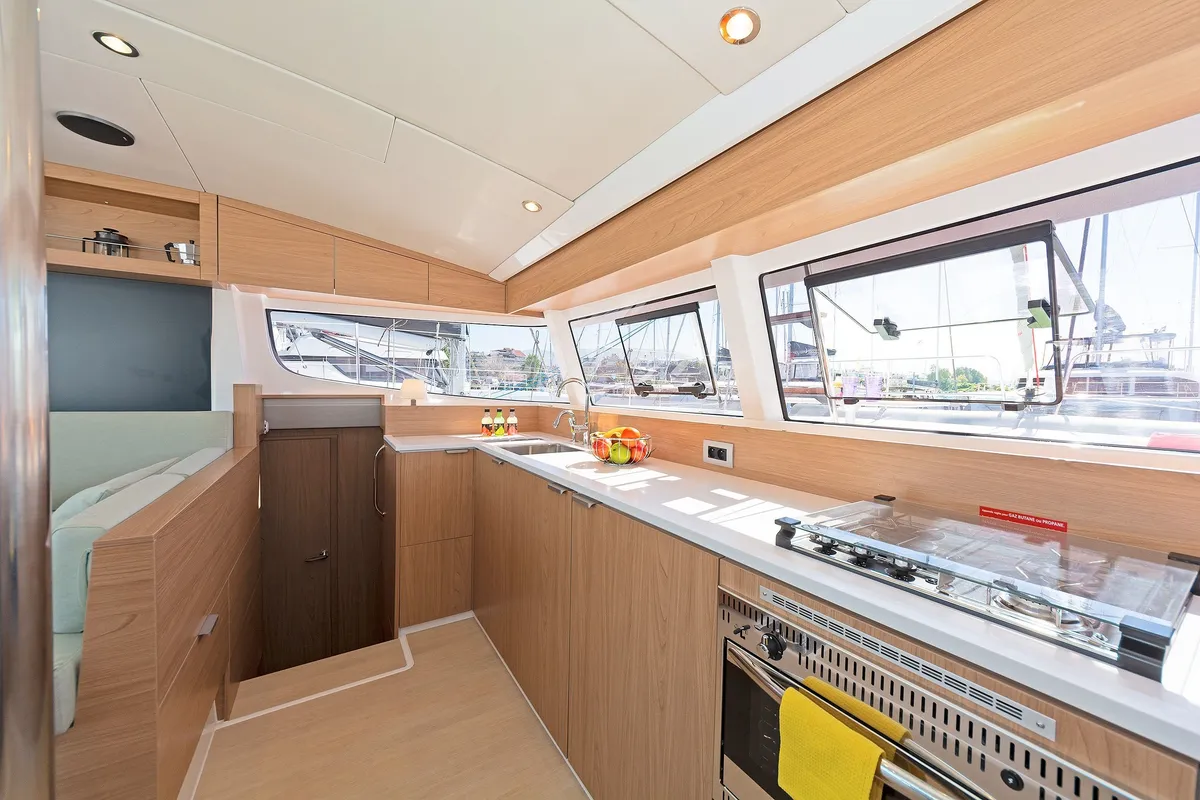 Galley of Marie, a Bali Catsmart catamaran at Volos, Greece