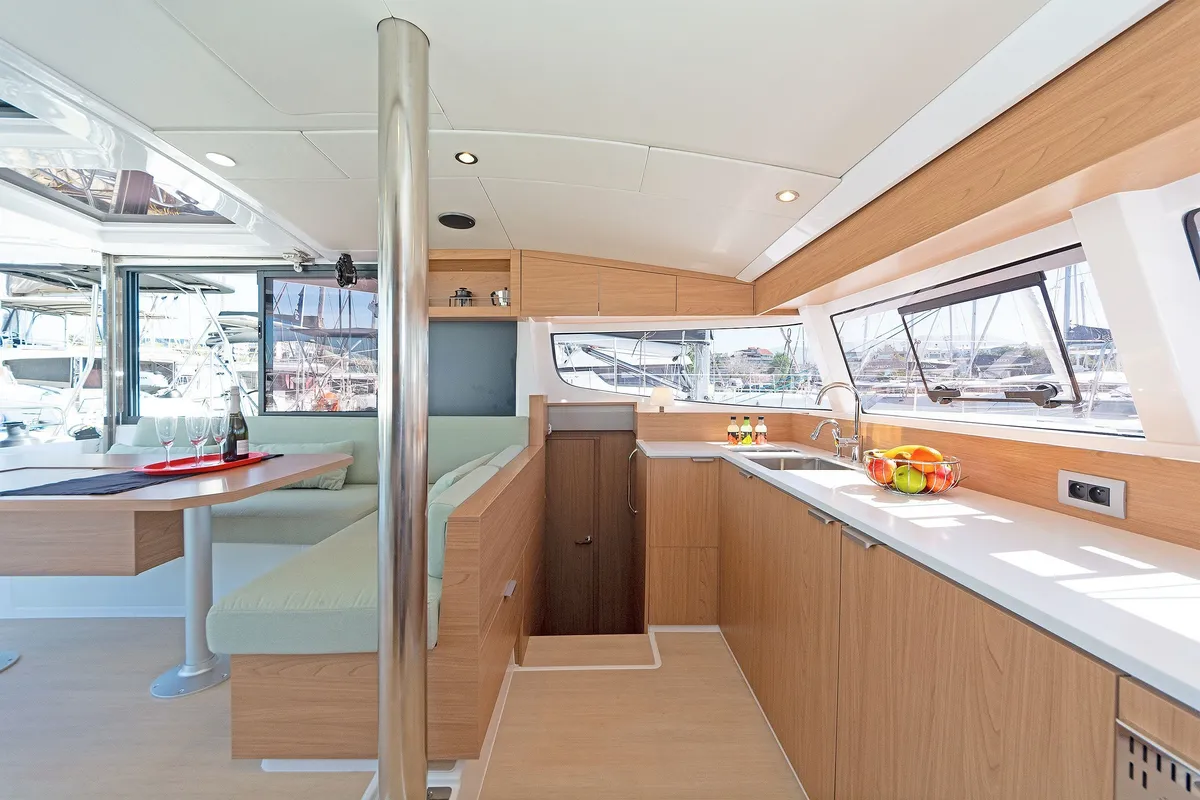 Galley of Marie, a Bali Catsmart catamaran at Volos, Greece