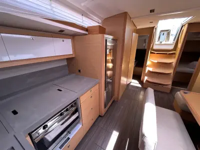 Galley of Emma, a Dufour 470 sailboat at Olbia, Italy