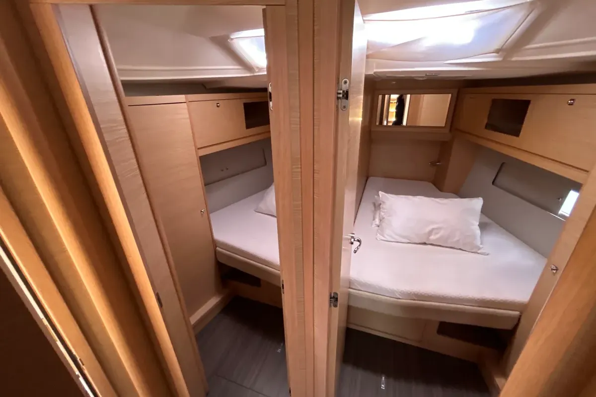 Cabin on Emma, a Dufour 470 sailboat at Olbia, Italy