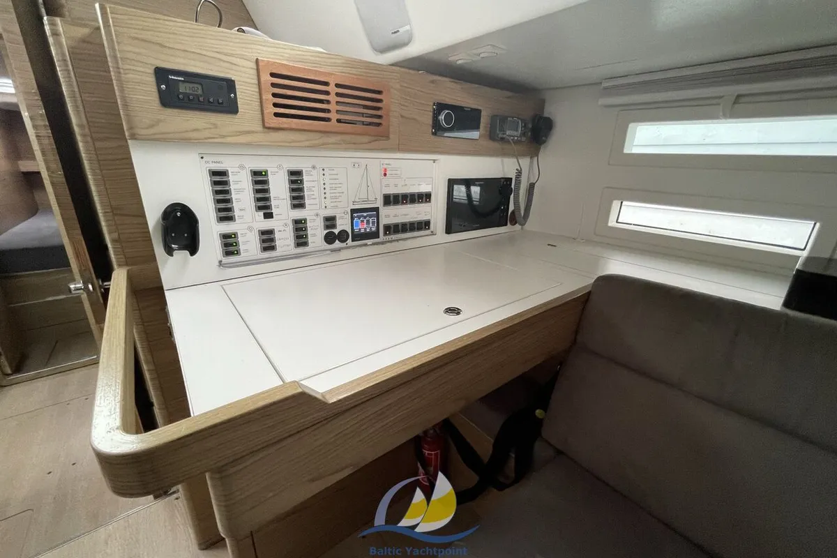 Salon of Fifty Shades, a Elan Impression 50 sailboat at es Jonquet, Spain