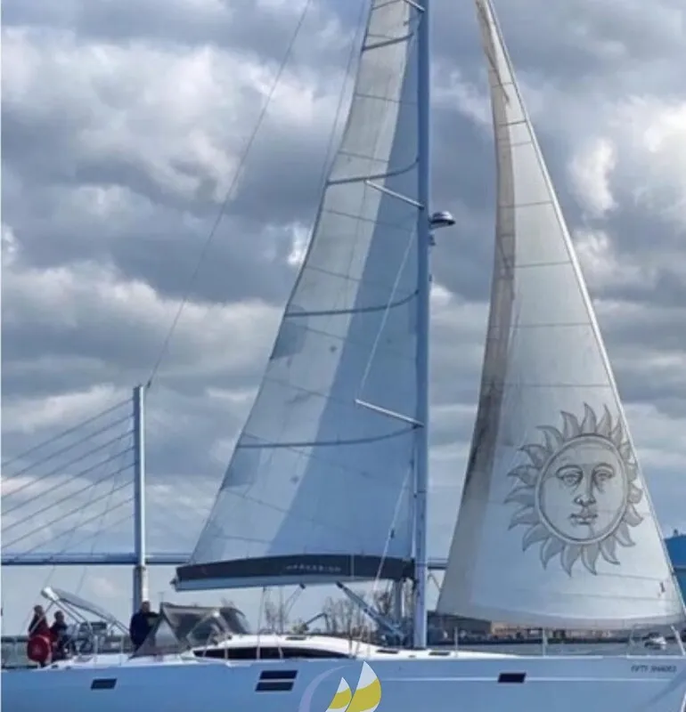 Exterior view of Fifty Shades, a Elan Impression 50 sailboat at es Jonquet, Spain