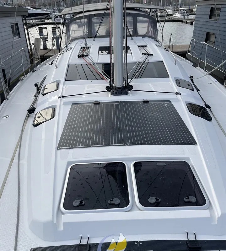 Fifty Shades, a Elan Impression 50 sailboat at es Jonquet, Spain