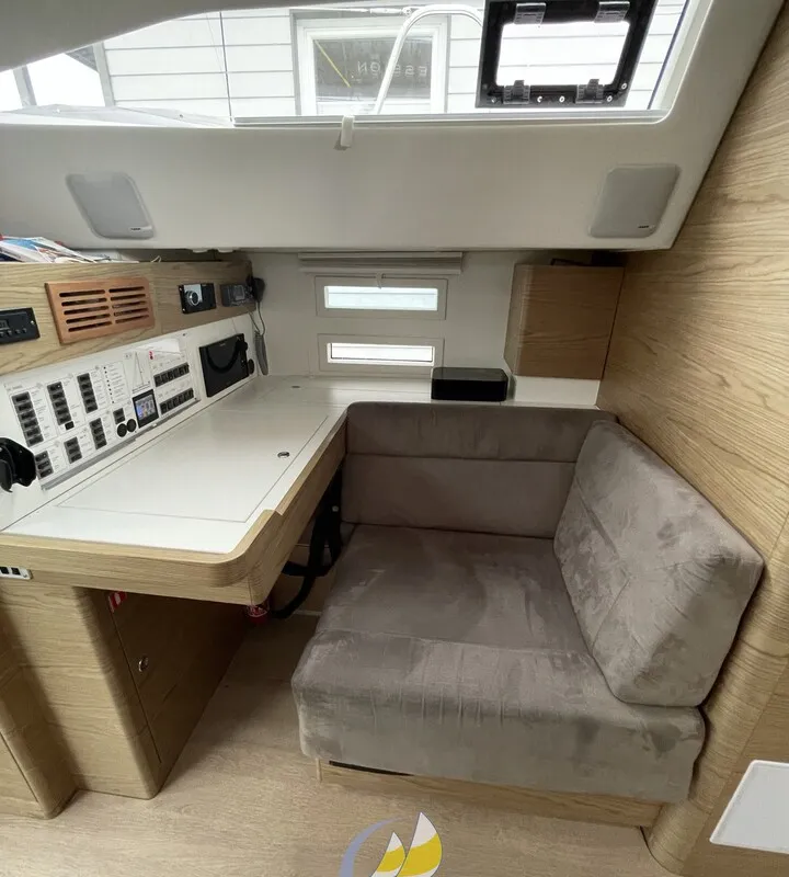 Salon of Fifty Shades, a Elan Impression 50 sailboat at es Jonquet, Spain