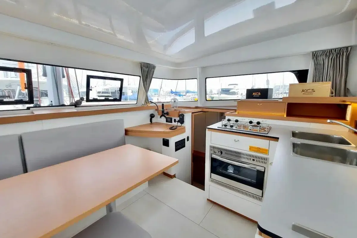 Salon of Mara’amu, a Excess 11 catamaran at Papeete, France