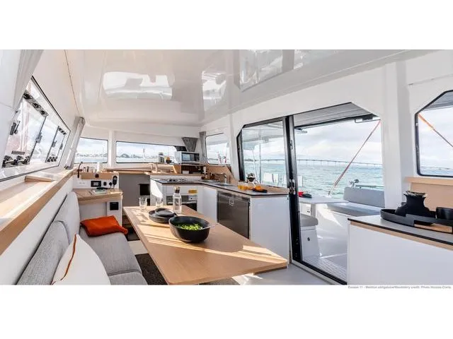 Salon of Mara’amu, a Excess 11 catamaran at Papeete, France