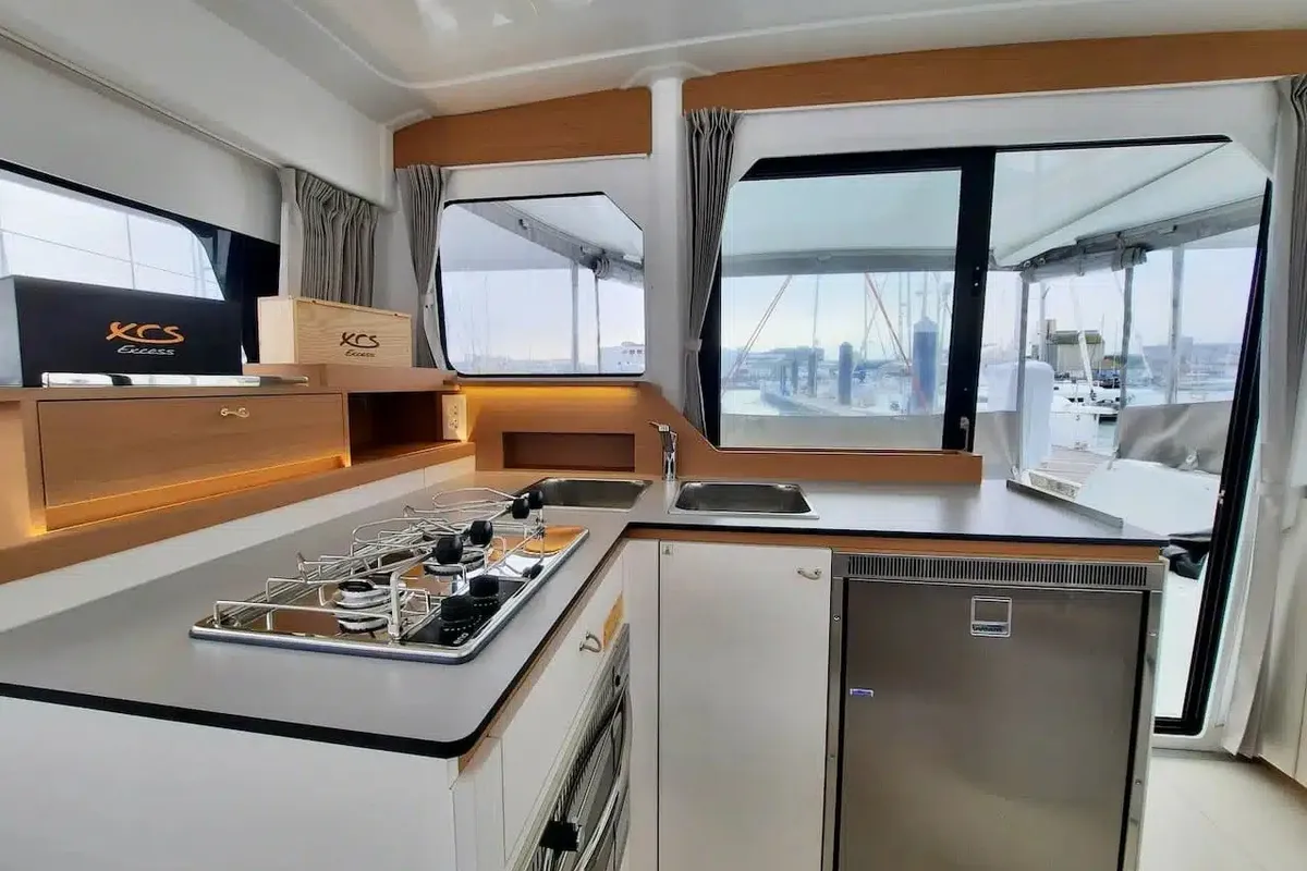 Galley of Mara’amu, a Excess 11 catamaran at Papeete, France