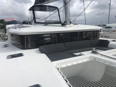 Cabin on Paula, a Lagoon 450 Fly catamaran at Sant Antoni de Portmany, Spain