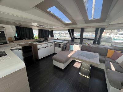 Salon of DREAMCATCHER, a Fountaine Pajot Elba 45 catamaran at Seget Donji, Croatia