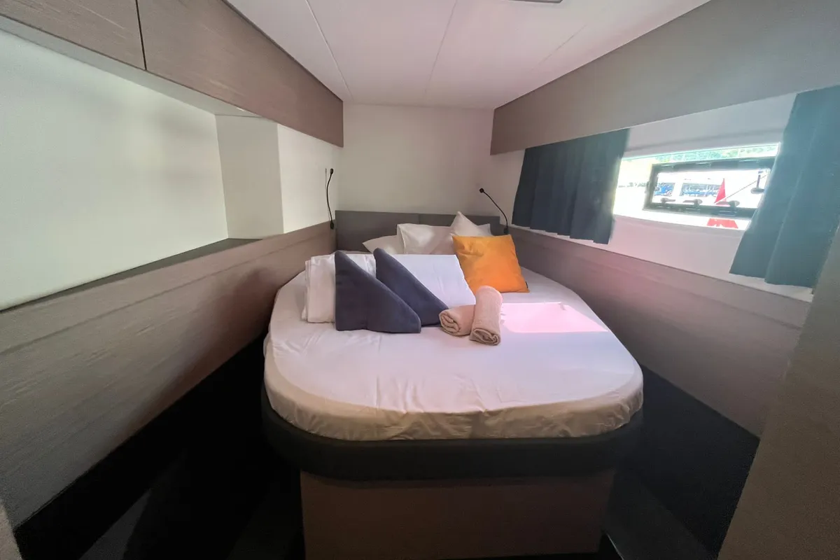 Cabin on DREAMCATCHER, a Fountaine Pajot Elba 45 catamaran at Seget Donji, Croatia