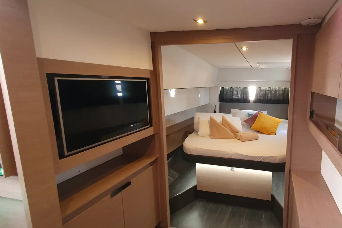 Cabin on DREAMCATCHER, a Fountaine Pajot Elba 45 catamaran at Seget Donji, Croatia