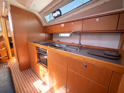 Galley of Enja, a Bavaria Cruiser 41 sailboat at Grad Kaštela, Croatia