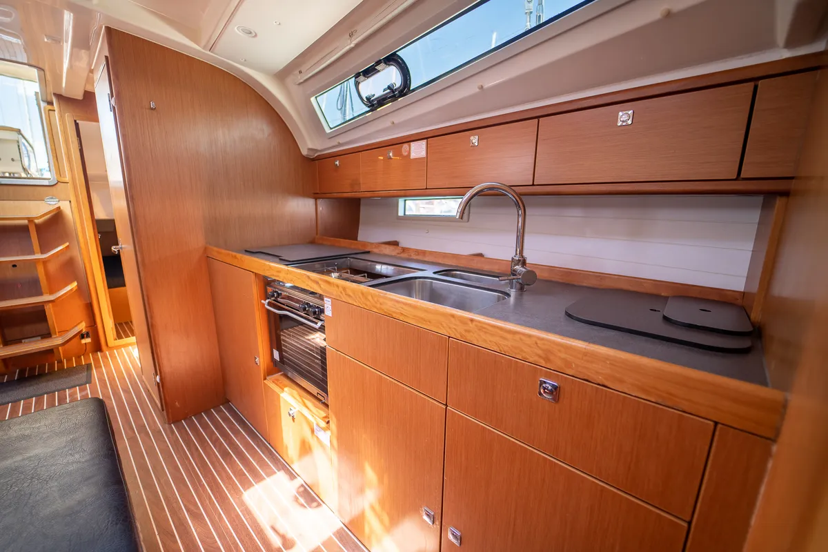 Galley of Enja, a Bavaria Cruiser 41 sailboat at Grad Kaštela, Croatia