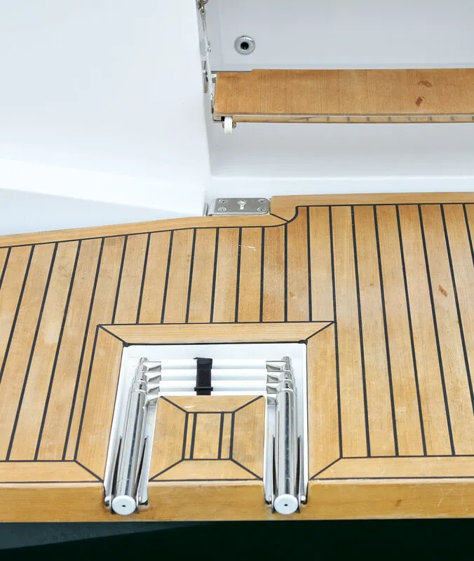Deck of Lan, a Elan Impression 45.1 sailboat at Grad Kaštela, Croatia