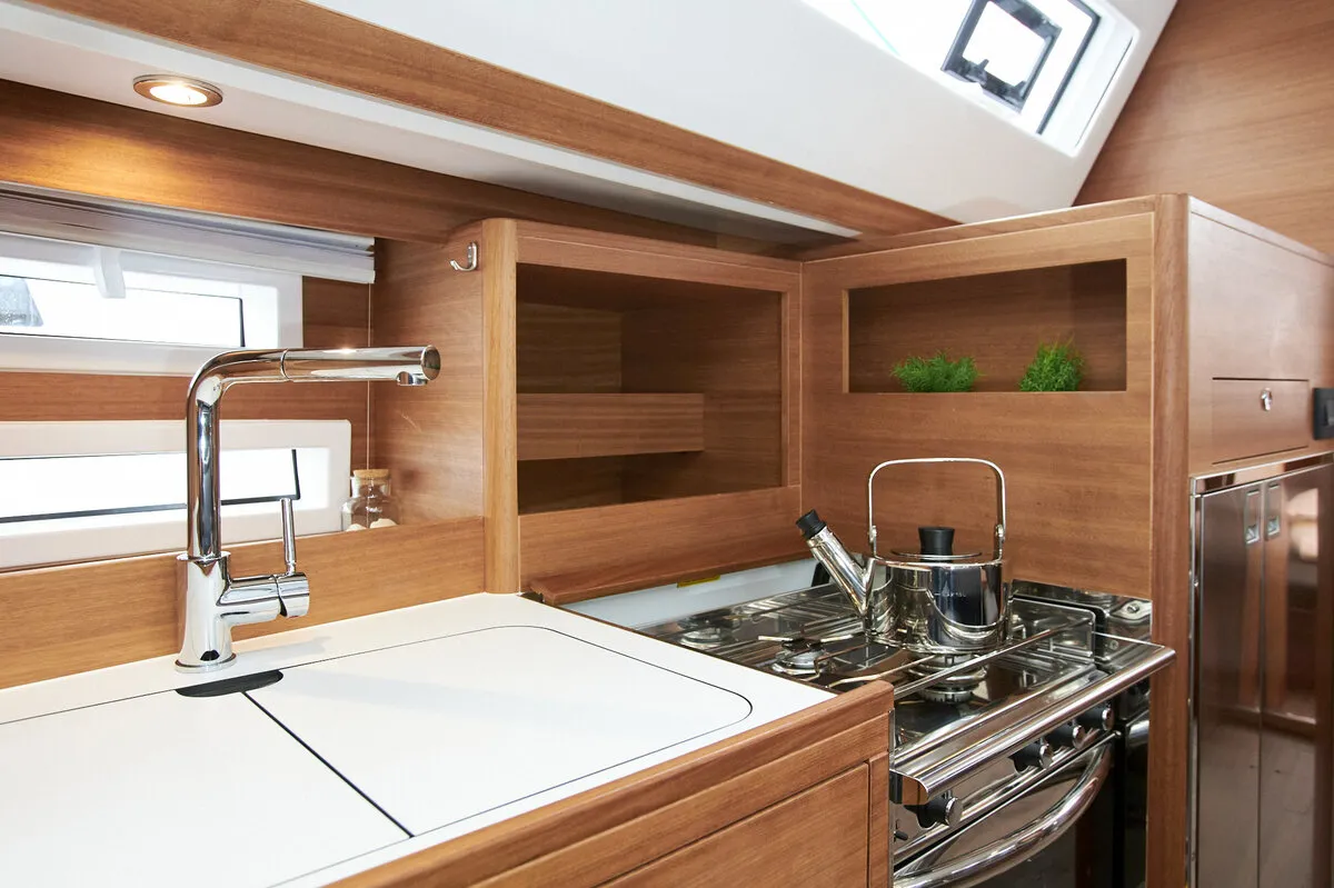 Galley of Lan, a Elan Impression 45.1 sailboat at Grad Kaštela, Croatia
