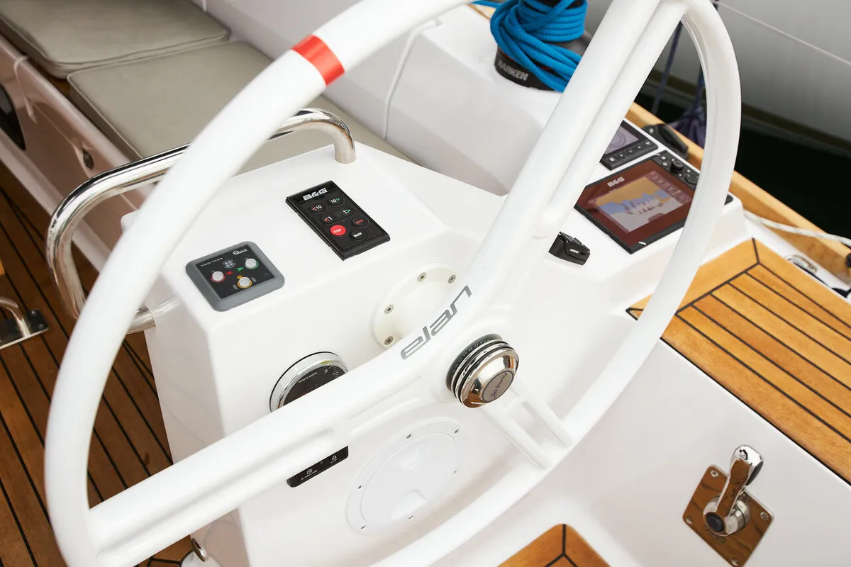 Cockpit of Lan, a Elan Impression 45.1 sailboat at Grad Kaštela, Croatia