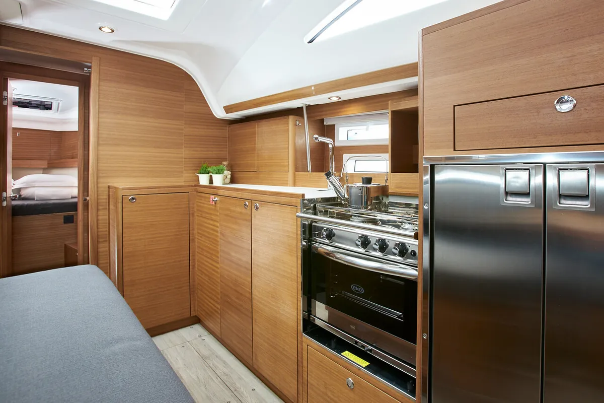 Galley of Lan, a Elan Impression 45.1 sailboat at Grad Kaštela, Croatia