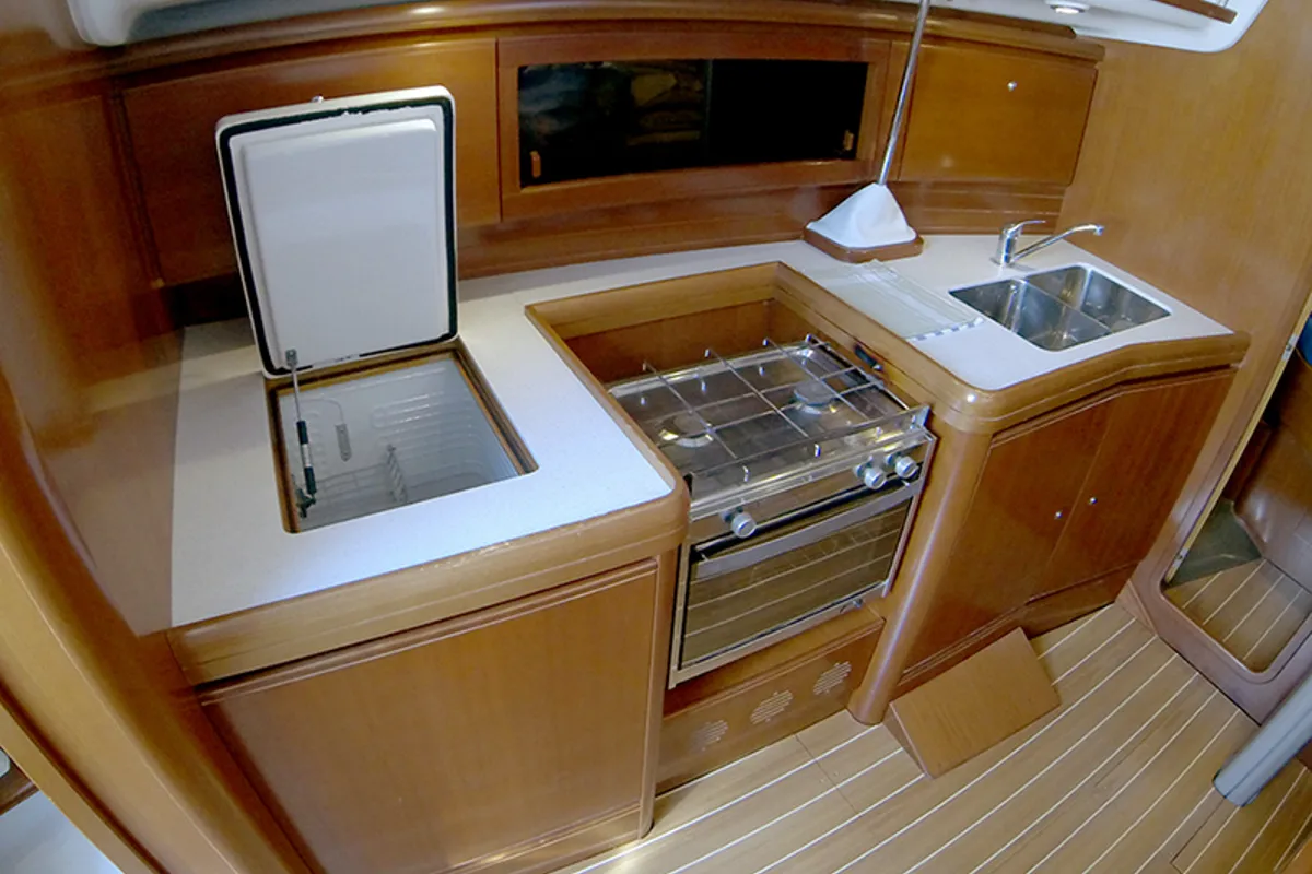Galley of Sportski Vuk, a Grand Soleil 37 R sailboat at Grad Šibenik, Croatia