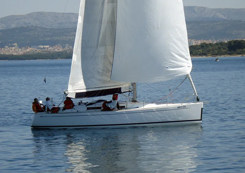 Exterior view of Sportski Vuk, a Grand Soleil 37 R sailboat at Grad Šibenik, Croatia