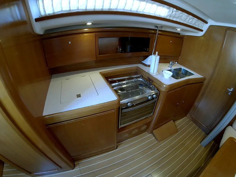 Galley of Sportski Vuk, a Grand Soleil 37 R sailboat at Grad Šibenik, Croatia