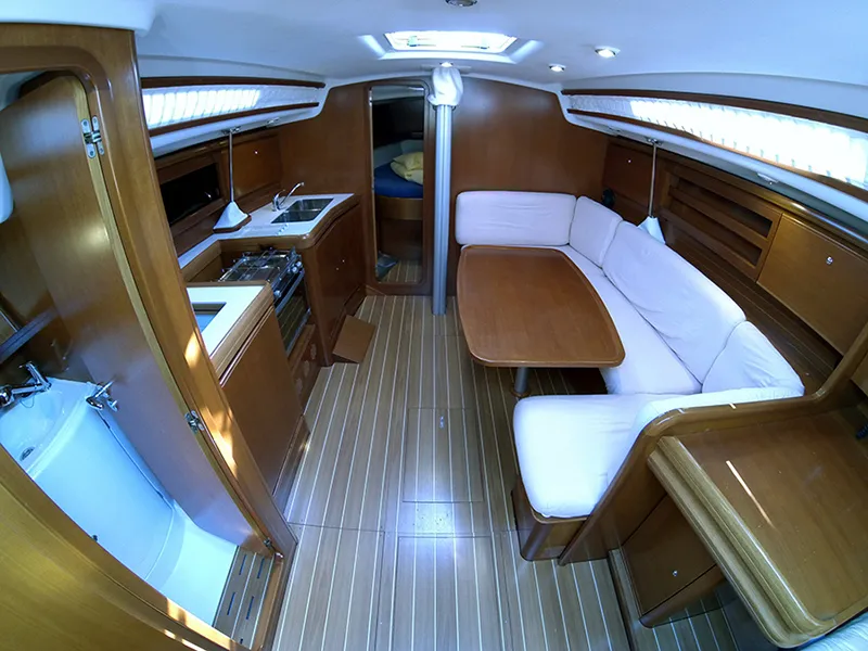 Salon of Sportski Vuk, a Grand Soleil 37 R sailboat at Grad Šibenik, Croatia