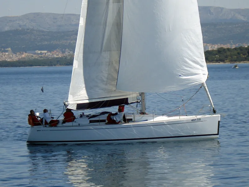 Exterior view of Sportski Vuk, a Grand Soleil 37 R sailboat at Grad Šibenik, Croatia