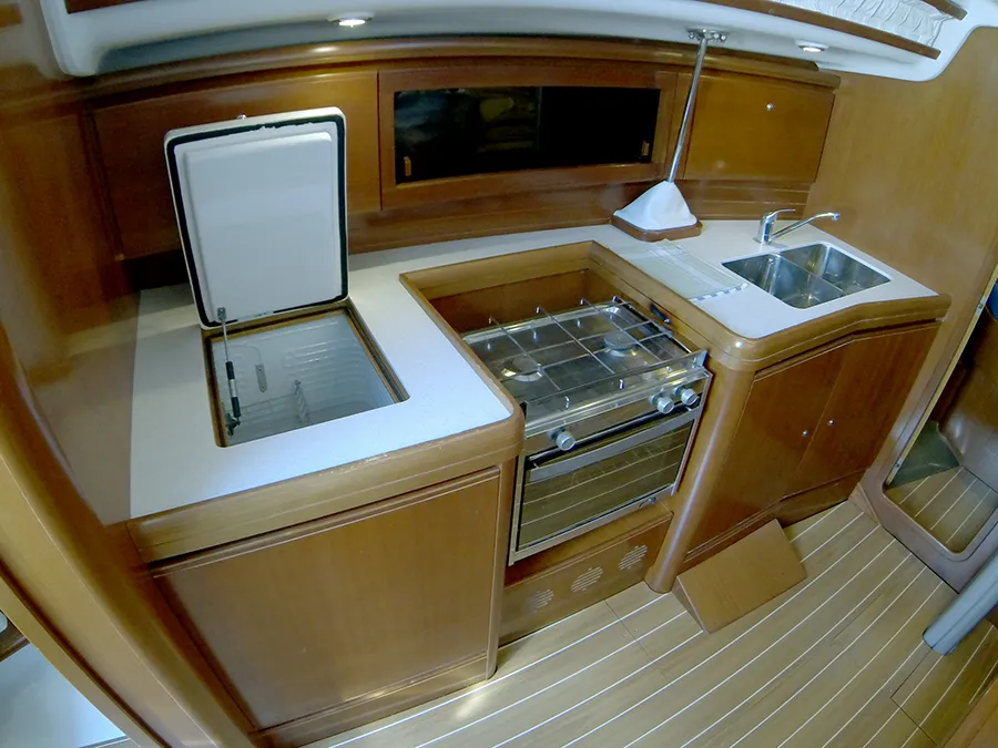 Galley of Sportski Vuk, a Grand Soleil 37 R sailboat at Grad Šibenik, Croatia